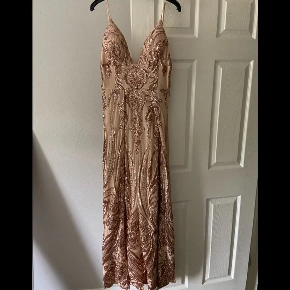 Fashion Nova | Dresses | Fashion Nova Rose Gold Formal Dress | Poshmark